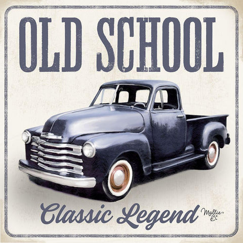 Old School Vintage Trucks IV Black Ornate Wood Framed Art Print with Double Matting by Mollie B.