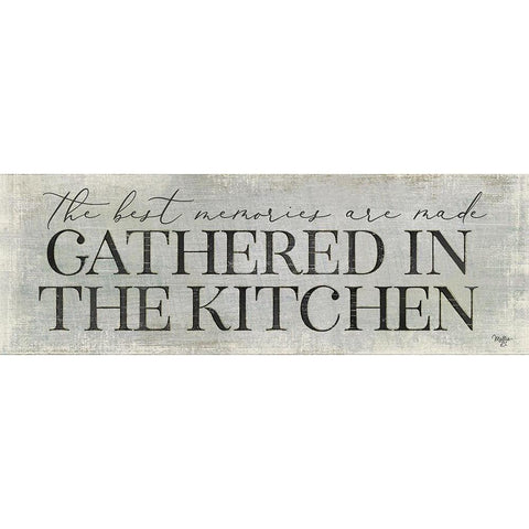 Gathered in the Kitchen White Modern Wood Framed Art Print by Mollie B.