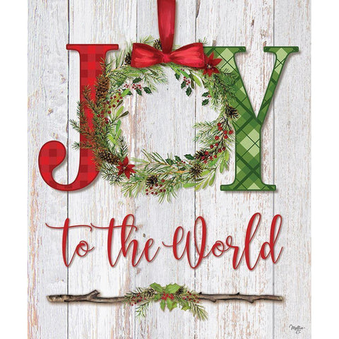 Joy to the World Gold Ornate Wood Framed Art Print with Double Matting by Mollie B.