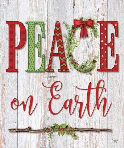 Peace on Earth Black Ornate Wood Framed Art Print with Double Matting by Mollie B.