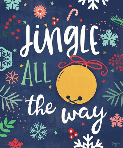 Jingle All the Way White Modern Wood Framed Art Print with Double Matting by Mollie B.