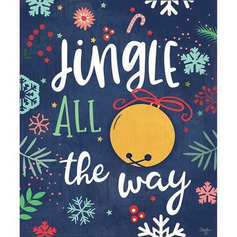 Jingle All the Way White Modern Wood Framed Art Print by Mollie B.