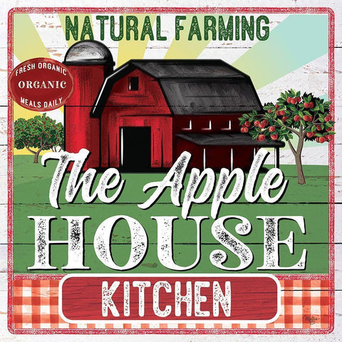 The Apple House Kitchen Black Modern Wood Framed Art Print by Mollie B.