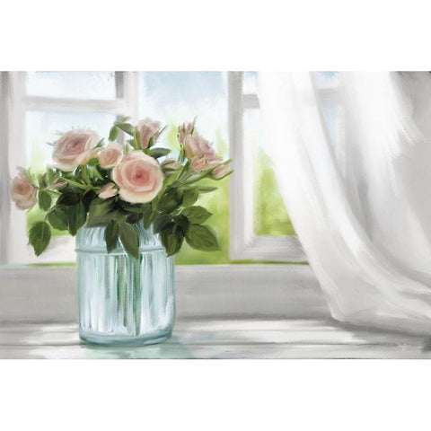 Summer Breeze Black Modern Wood Framed Art Print by Mollie B.