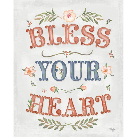 Bless Your Heart Black Modern Wood Framed Art Print by Mollie B.