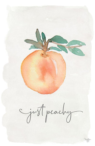 Just Peachy White Modern Wood Framed Art Print with Double Matting by Mollie B.