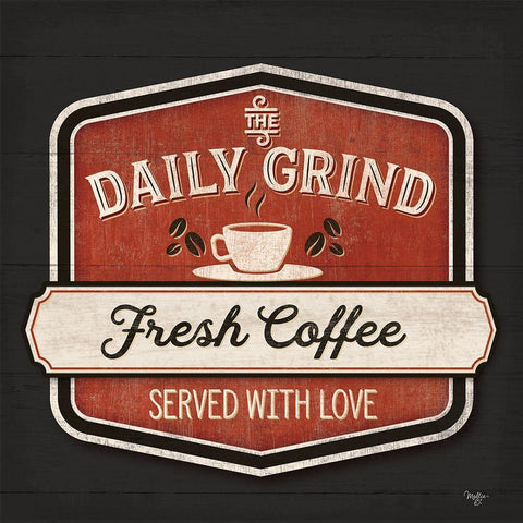 The Daily Grind Black Ornate Wood Framed Art Print with Double Matting by Mollie B.