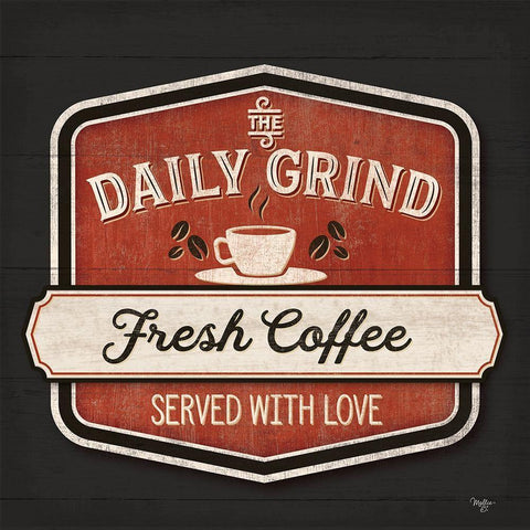 The Daily Grind Black Modern Wood Framed Art Print with Double Matting by Mollie B.