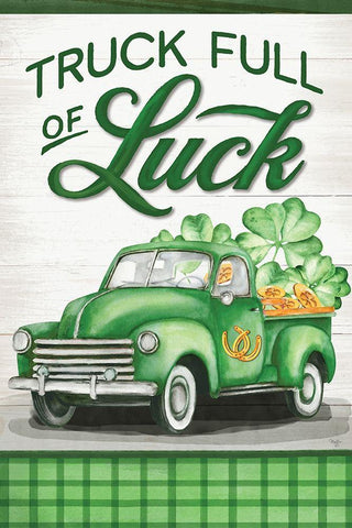 Truck Full of Luck Black Ornate Wood Framed Art Print with Double Matting by Mollie B.