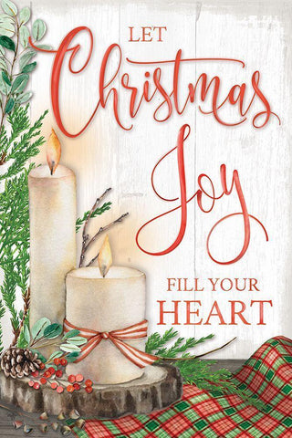 Let Christmas Joy Fill Your Heart White Modern Wood Framed Art Print with Double Matting by Mollie B.