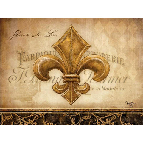 Fleur-de-lis Black Modern Wood Framed Art Print by Mollie B.