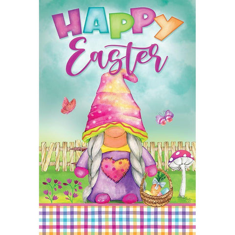 Easter Gnome Gold Ornate Wood Framed Art Print with Double Matting by Mollie B.