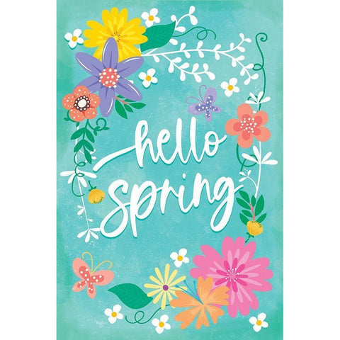 Hello Spring I Black Modern Wood Framed Art Print with Double Matting by Mollie B.