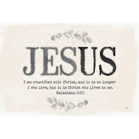 Jesus White Modern Wood Framed Art Print by Mollie B.