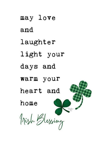 Irish Blessing White Modern Wood Framed Art Print with Double Matting by Mollie B.