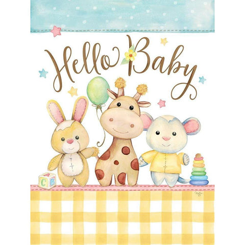 Baby Illustration Black Modern Wood Framed Art Print by Mollie B.