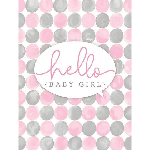 Hello Baby Girl Black Modern Wood Framed Art Print with Double Matting by Mollie B.