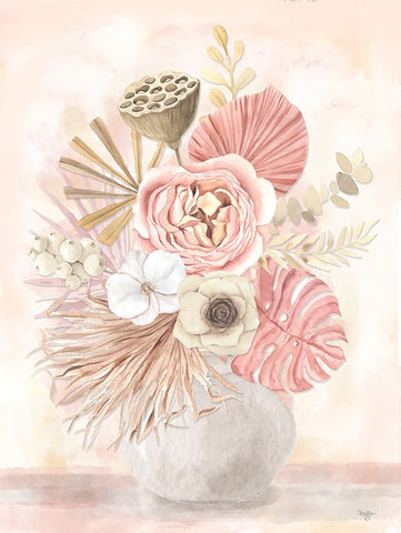 Tropical Beauty II White Modern Wood Framed Art Print with Double Matting by Mollie B.