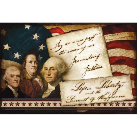 Founding Fathers White Modern Wood Framed Art Print by Mollie B.