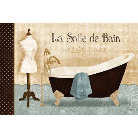 La Salle de Bain Black Modern Wood Framed Art Print with Double Matting by Mollie B.