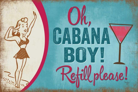 Oh Cabana Boy! Black Ornate Wood Framed Art Print with Double Matting by Mollie B.