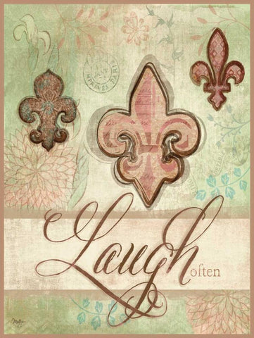 Laugh Often Black Ornate Wood Framed Art Print with Double Matting by Mollie B.