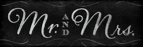 Mr. and Mrs. Black Ornate Wood Framed Art Print with Double Matting by Mollie B.