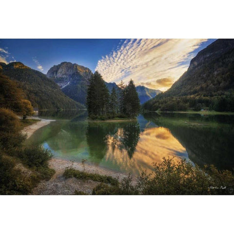 The Island White Modern Wood Framed Art Print by Podt, Martin