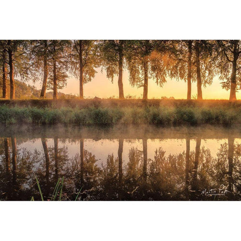 Sunrise in the Netherlands      Black Modern Wood Framed Art Print with Double Matting by Podt, Martin