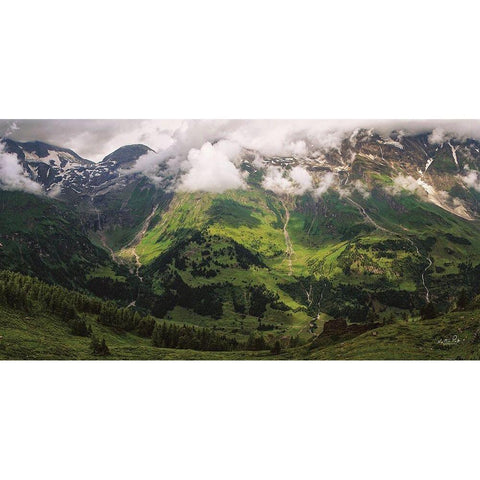Austrian Alps White Modern Wood Framed Art Print by Podt, Martin