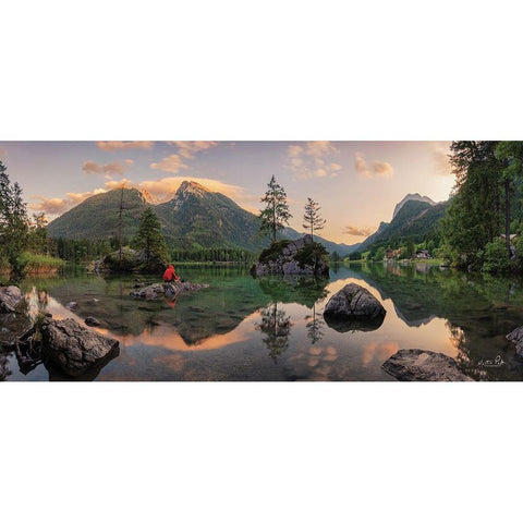 Never Alone Black Modern Wood Framed Art Print with Double Matting by Podt, Martin