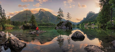 Never Alone White Modern Wood Framed Art Print with Double Matting by Podt, Martin