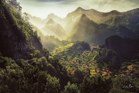 Land of the Hobbits Black Ornate Wood Framed Art Print with Double Matting by Podt, Martin