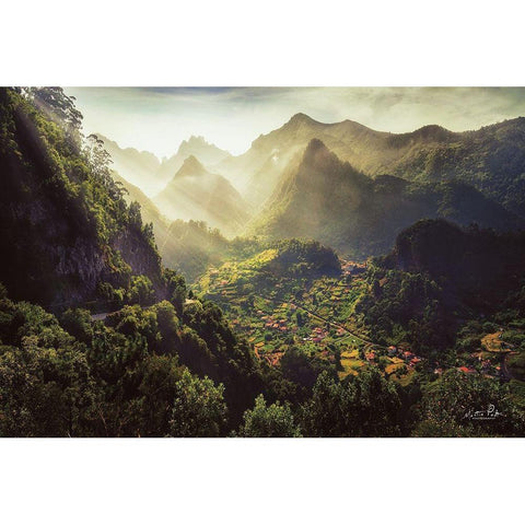 Land of the Hobbits Black Modern Wood Framed Art Print by Podt, Martin