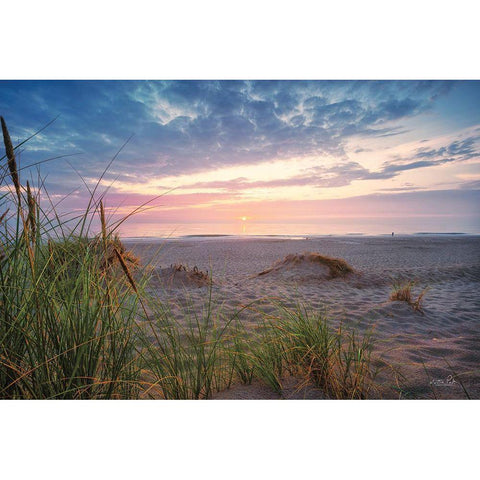 Sunset at the Coast Black Modern Wood Framed Art Print with Double Matting by Podt, Martin