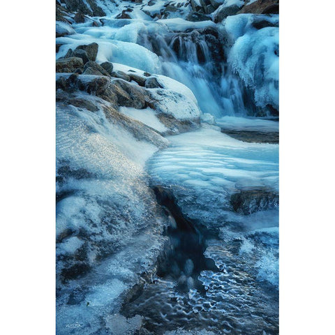 Winter Ice Black Modern Wood Framed Art Print with Double Matting by Podt, Martin