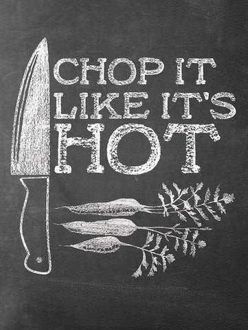 Chop It Like Its Hot Black Ornate Wood Framed Art Print with Double Matting by Masey St. Studios