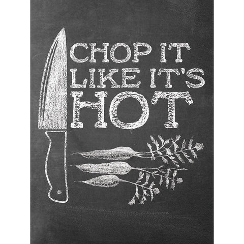 Chop It Like Its Hot Black Modern Wood Framed Art Print with Double Matting by Masey St. Studios