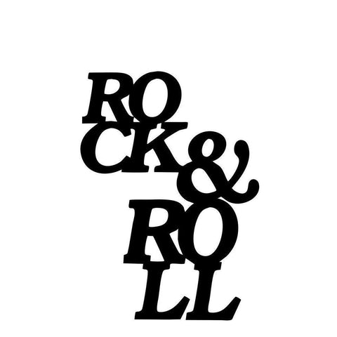 Rock And Roll Black Modern Wood Framed Art Print with Double Matting by Masey St. Studios