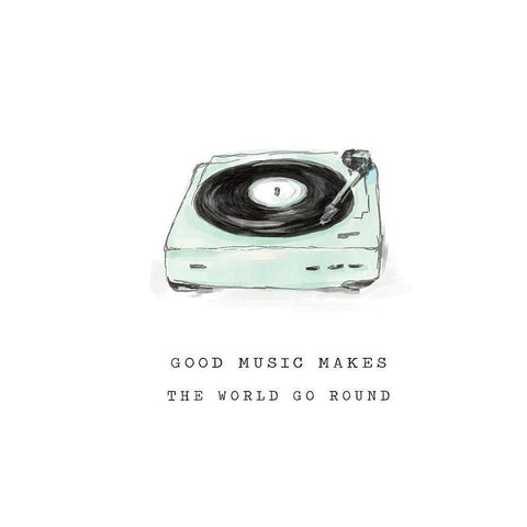 Good Music Makes the World Go Round Black Modern Wood Framed Art Print with Double Matting by Masey St. Studios