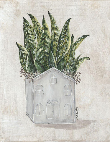 House Plant Black Ornate Wood Framed Art Print with Double Matting by Norkus, Julie