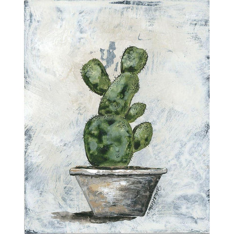 Prickly Cacti White Modern Wood Framed Art Print by Norkus, Julie