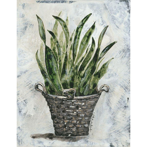 Snake Basket White Modern Wood Framed Art Print by Norkus, Julie