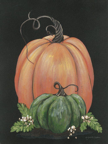 Pumpkin and Talloberry Black Ornate Wood Framed Art Print with Double Matting by Norkus, Julie