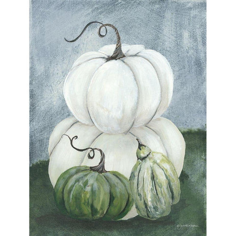 Sunny Day Pumpkins I White Modern Wood Framed Art Print by Norkus, Julie