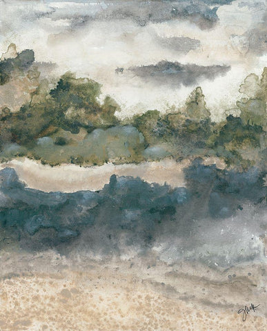 Calming 1   Black Ornate Wood Framed Art Print with Double Matting by Norkus, Julie