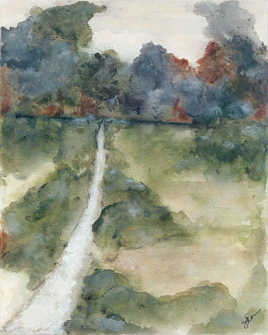 Far Away 1   White Modern Wood Framed Art Print with Double Matting by Norkus, Julie