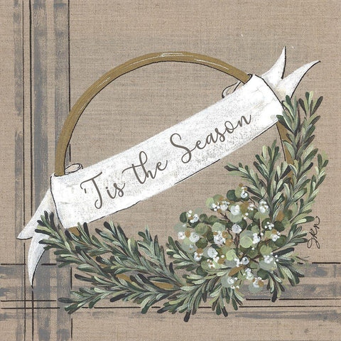 Tis the Season White Modern Wood Framed Art Print by Norkus, Julie