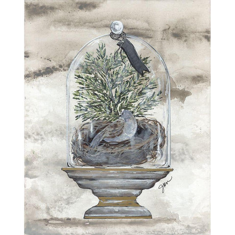 Winter Bird Dome Gold Ornate Wood Framed Art Print with Double Matting by Norkus, Julie