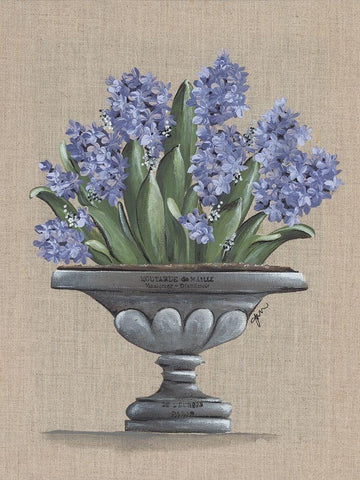 Hyacinth Urn White Modern Wood Framed Art Print with Double Matting by Norkus, Julie